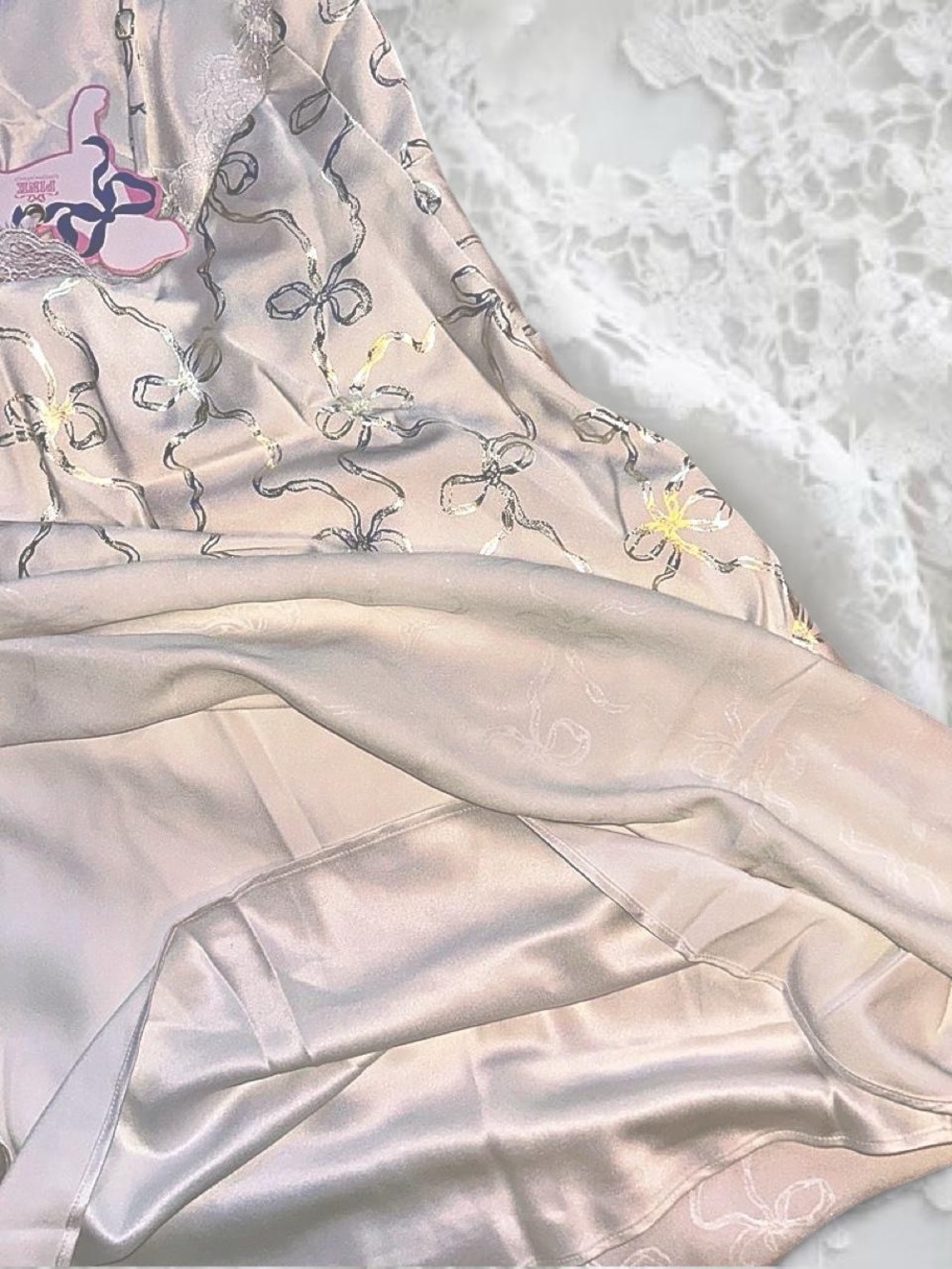 Victoria’s Secret PINK x LoveShackFancy Mini Satin Dress in Coconut White 🎀🥥 - Picture 4 of 5